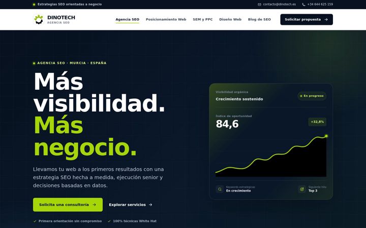 Ekraanipilt saidist dinotech.es