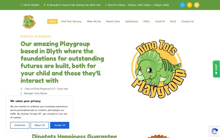 Екранна снимка на dinototsplaygroup.co.uk