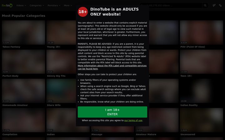Captura de ecrã de dinotube.com