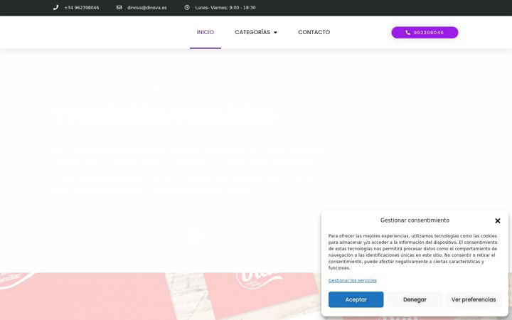 Ekraanipilt saidist dinova.es