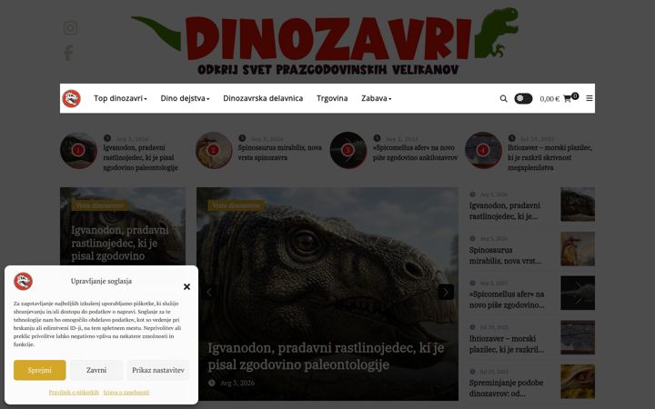 Screenshot ta' dinozavri.si