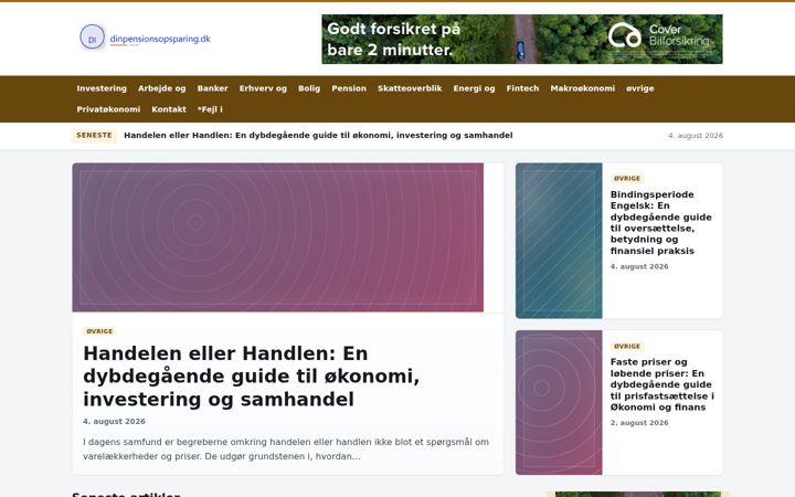 Captura de pantalla de dinpensionsopsparing.dk