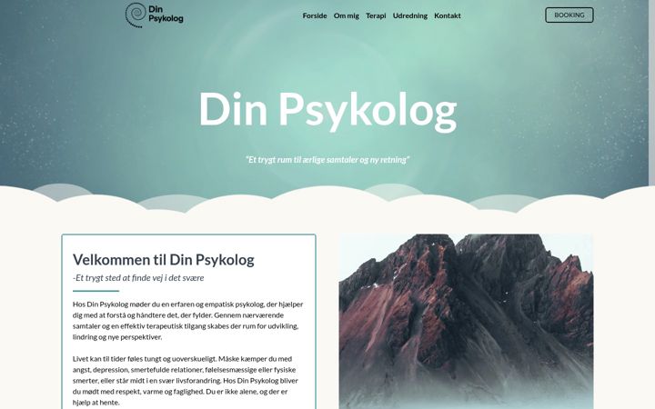 Kuvakaappaus sivustosta dinpsykolog-stina.dk