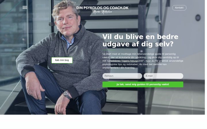Captura de pantalla de dinpsykologogcoach.dk