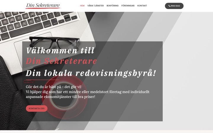 Skærmbillede af dinsekreterare.se