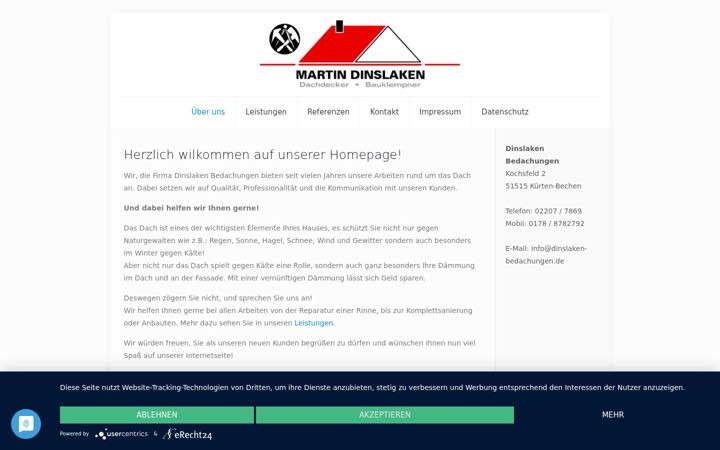 Screenshot of dinslaken-bedachungen.de