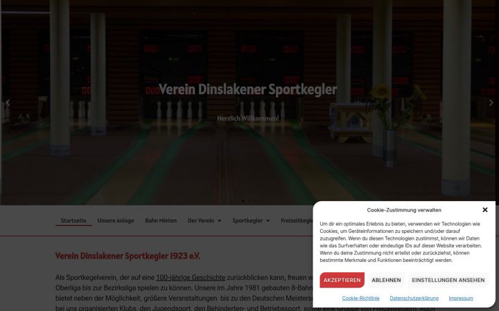 Capture d'écran de dinslakener-sportkegler.de