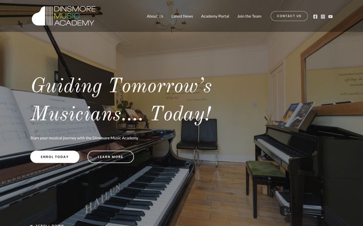 Screenshot of dinsmoremusicacademy.org