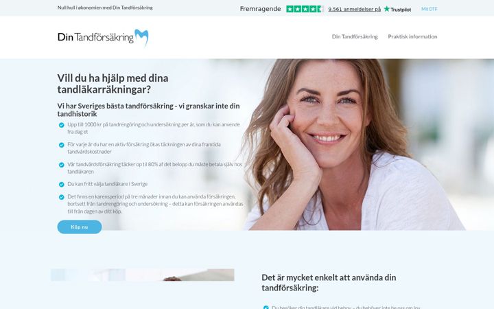 Skærmbillede af dintandforsakring.se