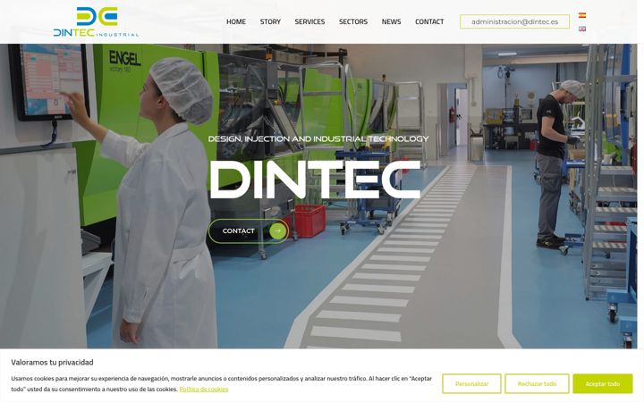 Ekraanipilt saidist dintec.es