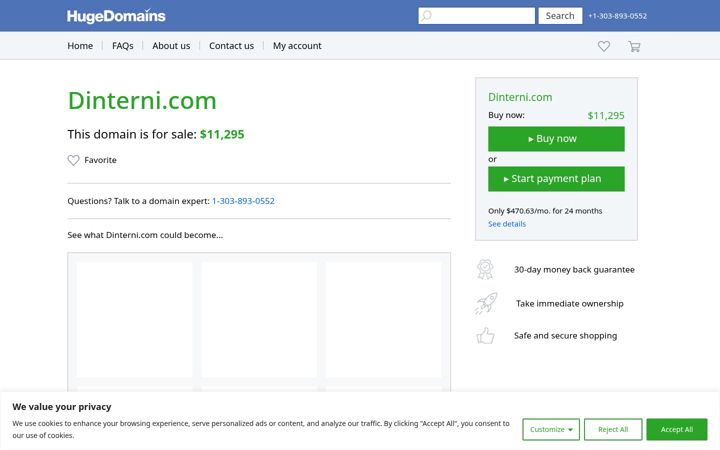 Screenshot of dinterni.com