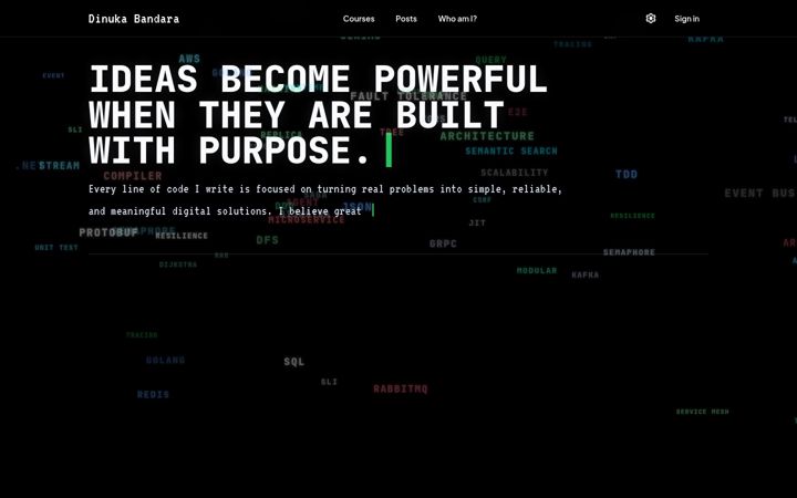 Screenshot of dinukabandara.com