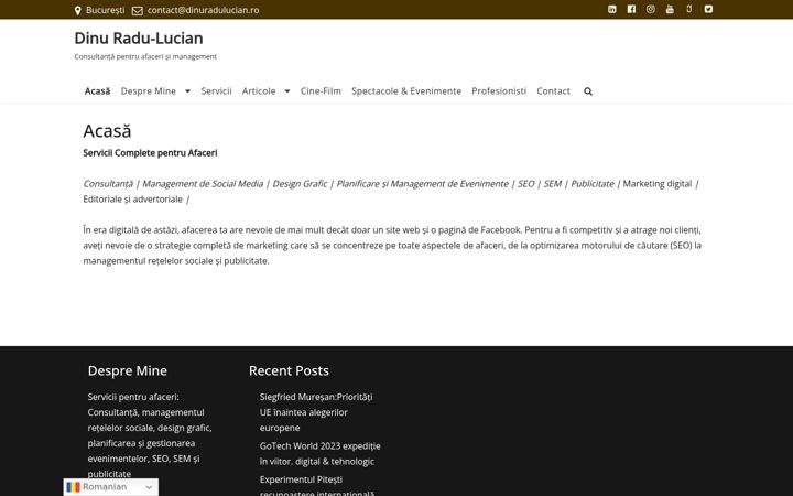 Screenshot of dinuradulucian.ro