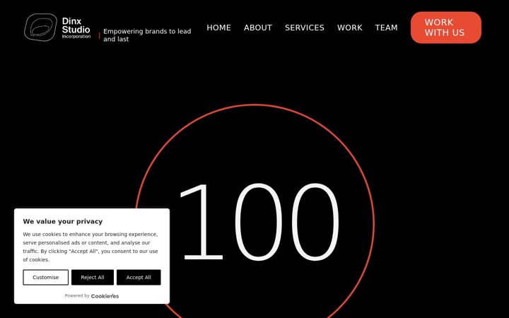 Screenshot of dinxstudio.com