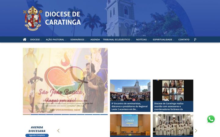 Ekraanipilt saidist diocesecaratinga.org.br