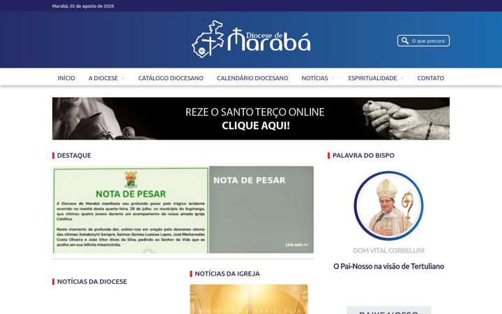 Ekraanipilt saidist diocesedemaraba.com.br