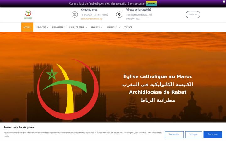 Screenshot of dioceserabat.org