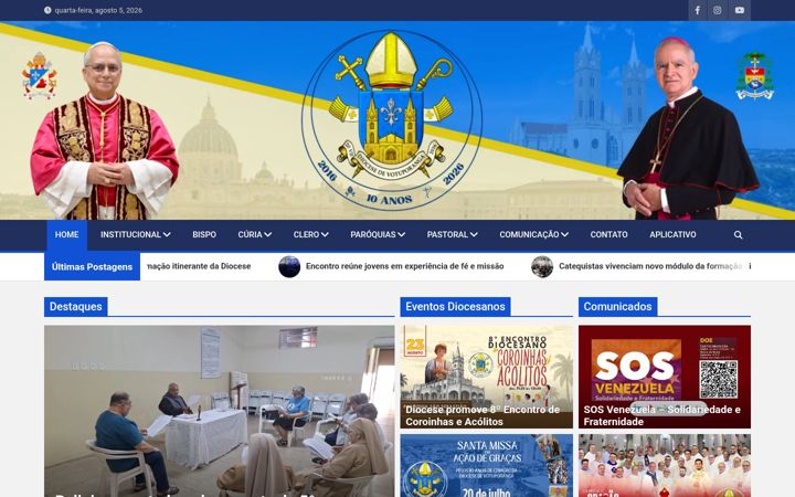 Captura de ecrã de diocesevotuporanga.org.br