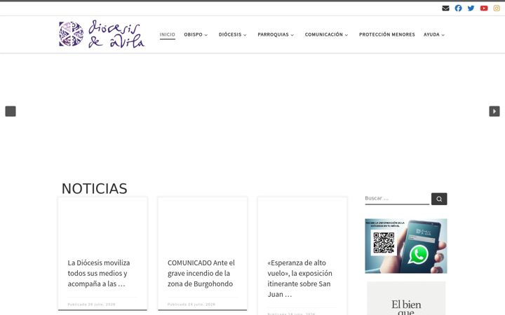Screenshot of diocesisdeavila.com
