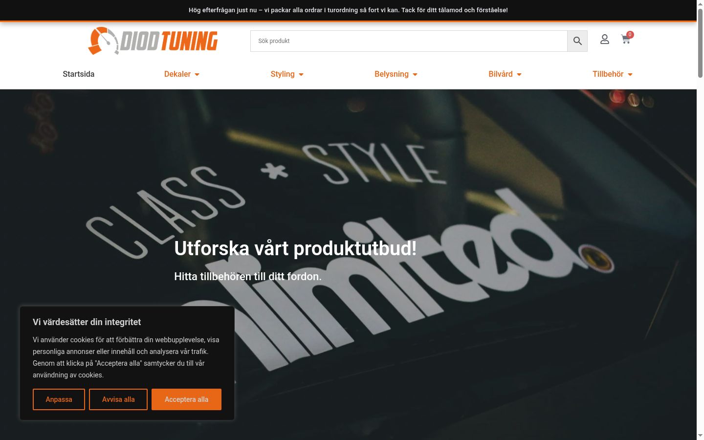 Screenshot des Einwilligungsbanners vor jeglicher Interaktion