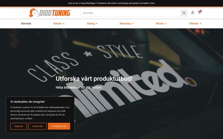 Skærmbillede af diodtuning.se