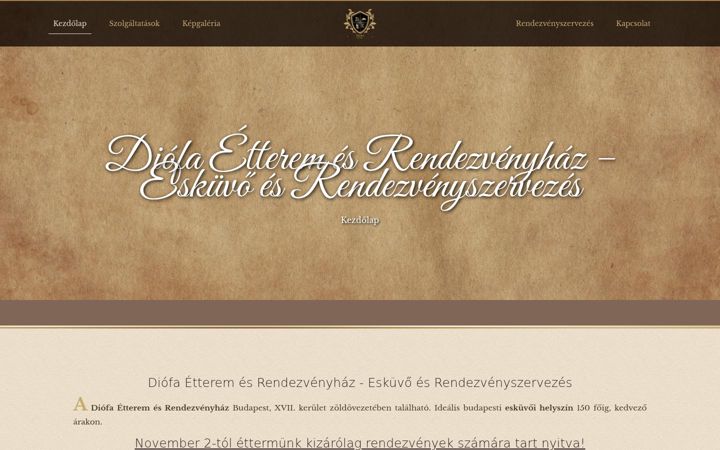 Screenshot of diofa-etterem.hu