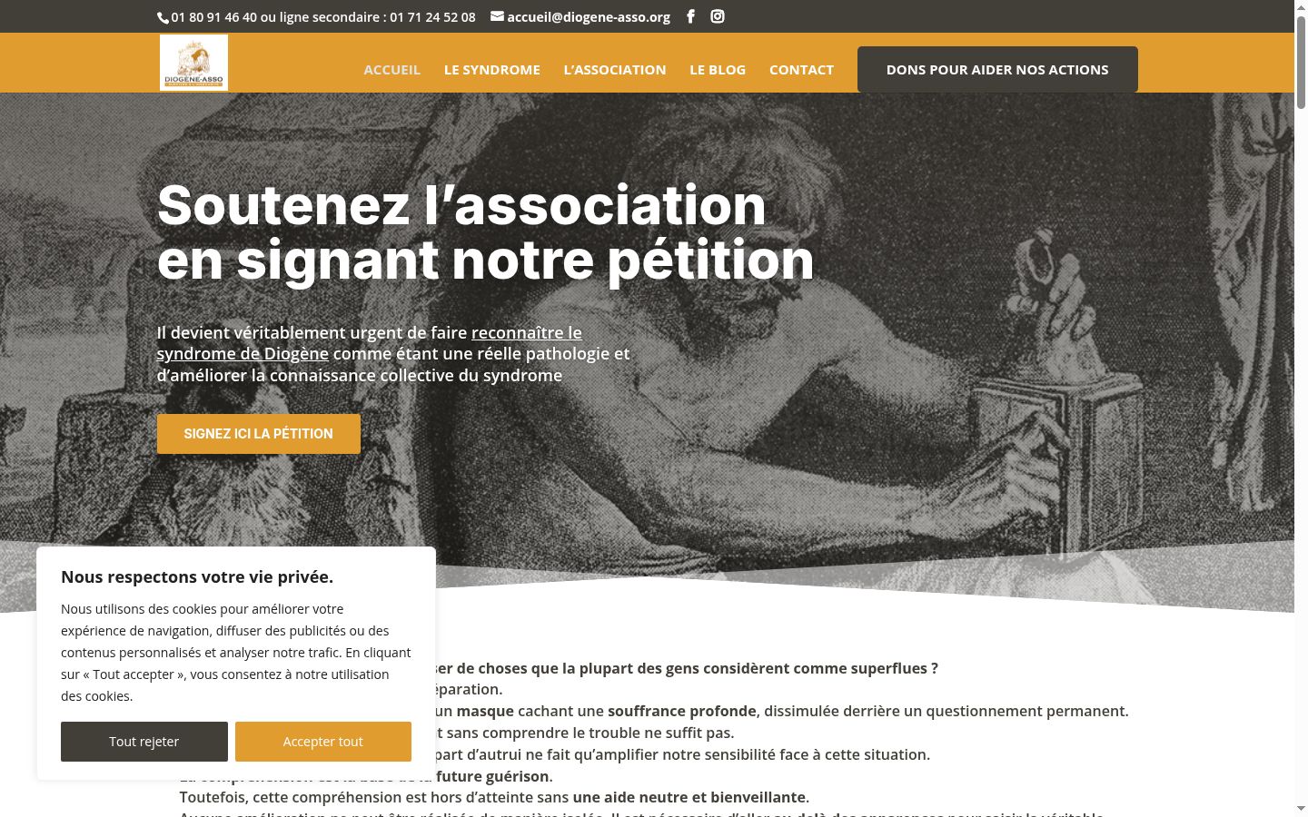 Screenshot del banner di consenso mostrato prima di qualsiasi interazione