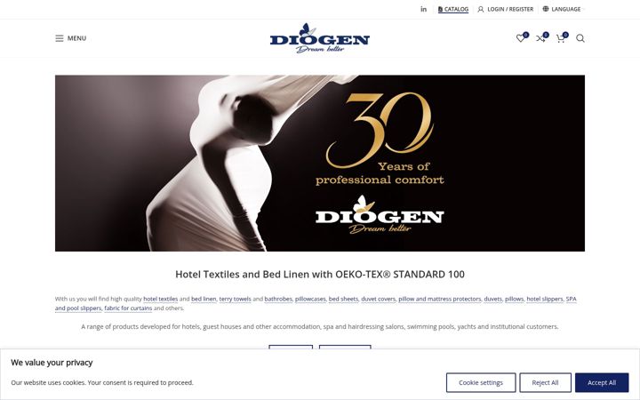 Screenshot of diogentex.com