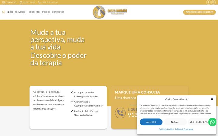 Ekraanipilt saidist diogoandradepsicologo.pt