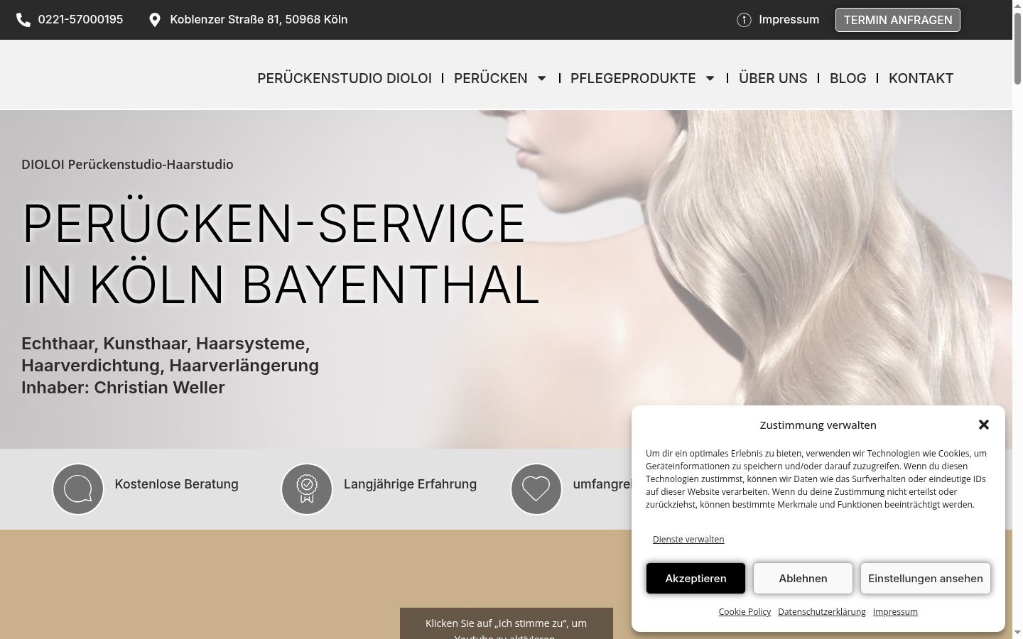 Capture d'écran de la bannière de consentement affichée avant toute interaction