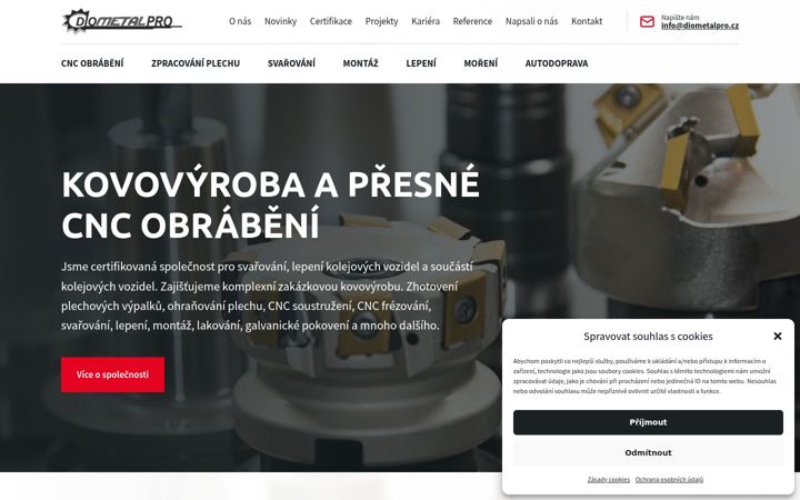 Screenshot ta' diometalpro.cz