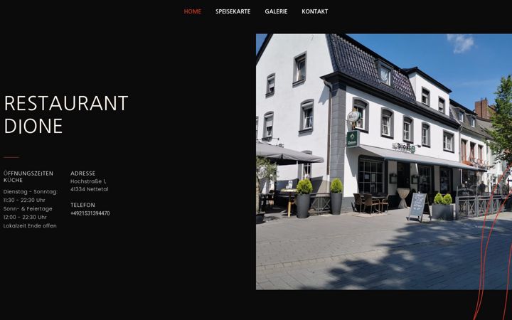 Screenshot of dione-restaurant.de