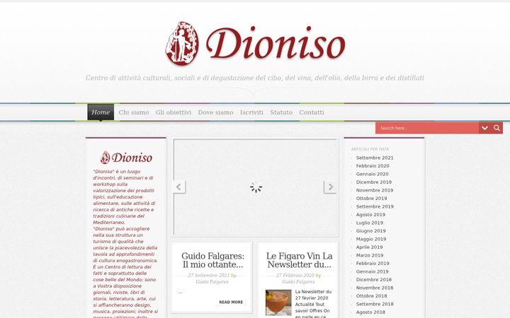 Screenshot of dionisocentroculturale.it