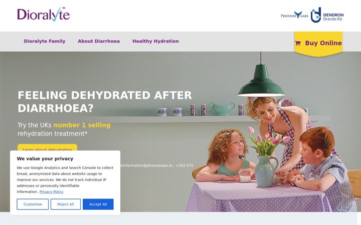 Екранна снимка на dioralyte.co.uk