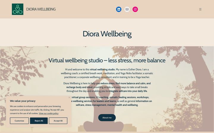 Screenshot of diorawellbeing.com