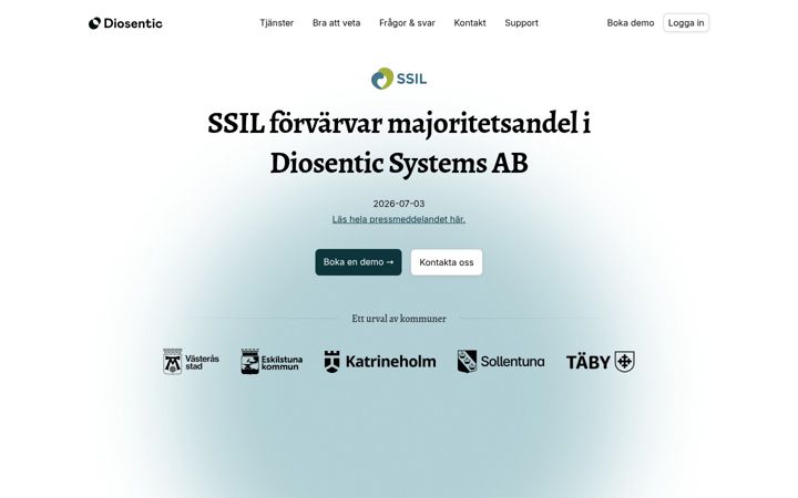 Skærmbillede af diosentic.se