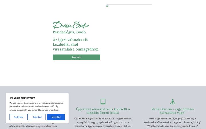 Screenshot of diossieszter.hu