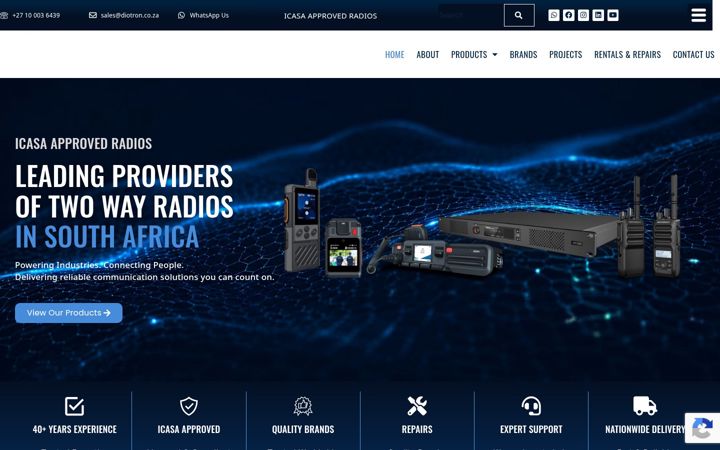 Екранна снимка на diotron.co.za