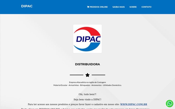 Captura de ecrã de dipac.com.br