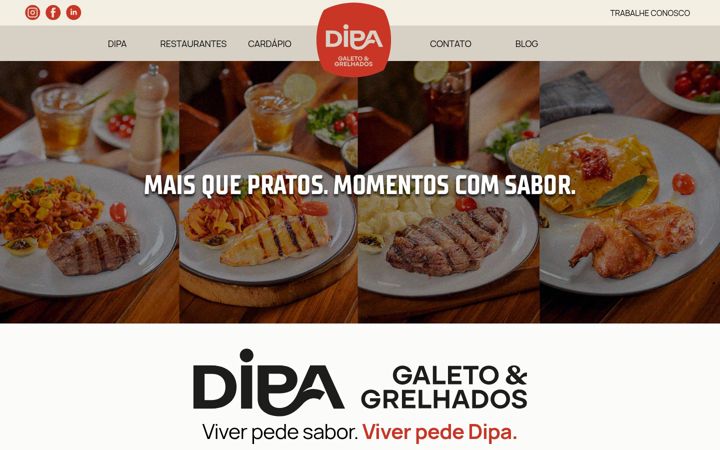 Captura de ecrã de dipagaletoegrelhados.com.br