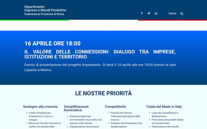 Screenshot of dipartimentoimpresefdiprovroma.it