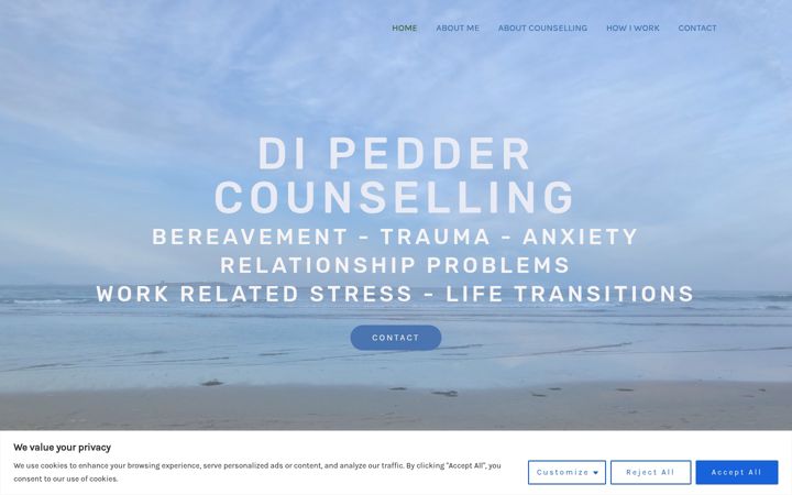 Zrzut ekranu dipeddercounselling.org.uk