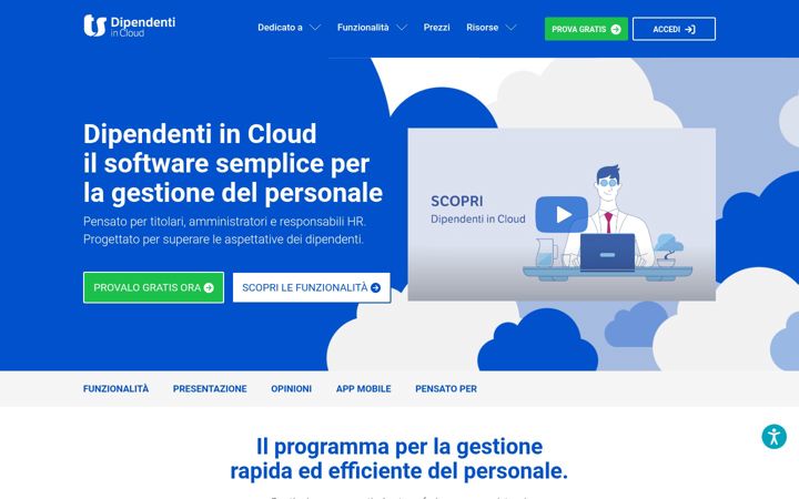 Screenshot von dipendentincloud.it