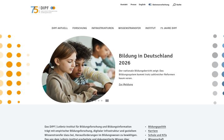 Screenshot of dipf.de