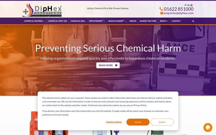 Screenshot of diphex.com