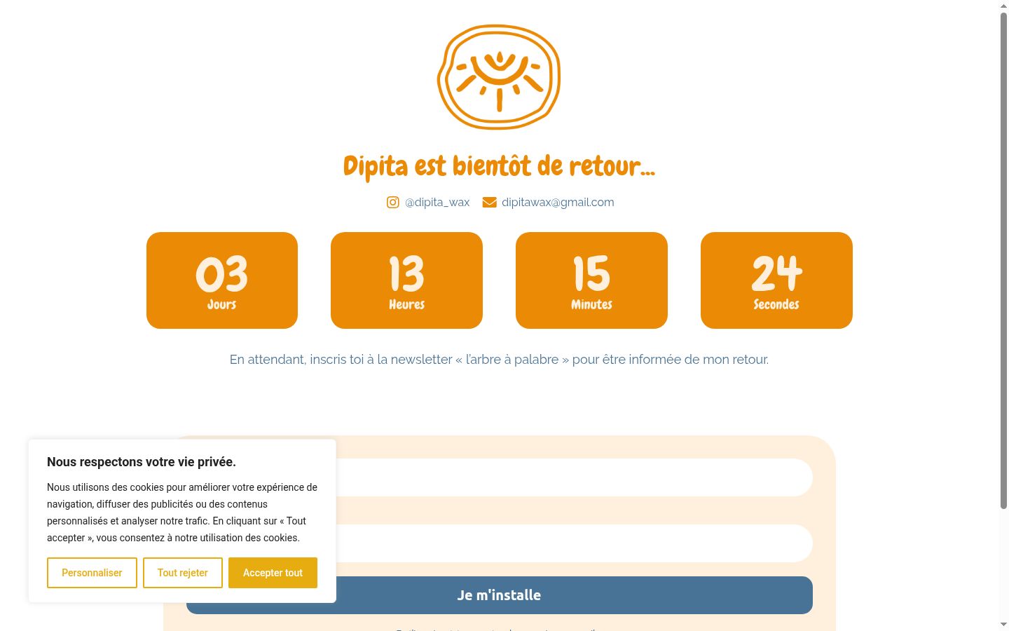 Captura de ecrã do banner de consentimento apresentado antes de qualquer interação
