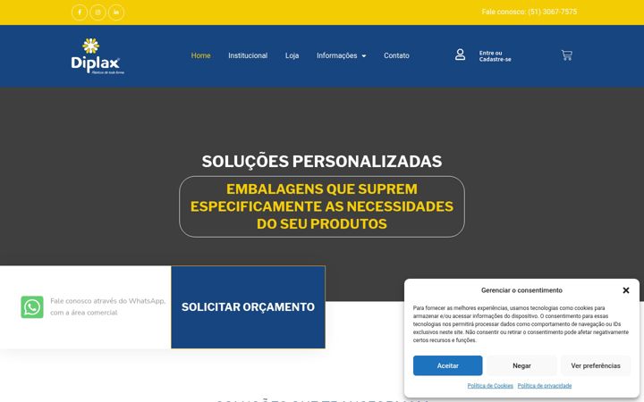 Ekrano kopija diplax.com.br