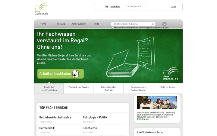 Screenshot of diplom.de