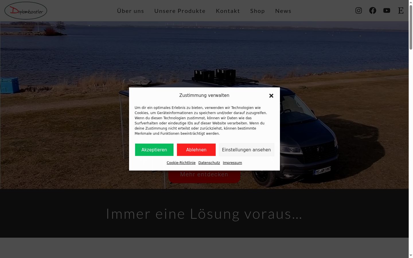 Capture d'écran de la bannière de consentement affichée avant toute interaction