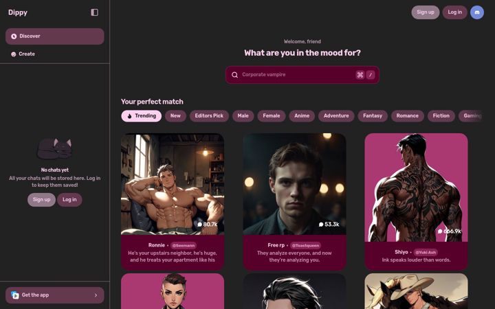 Screenshot of dippy.ai